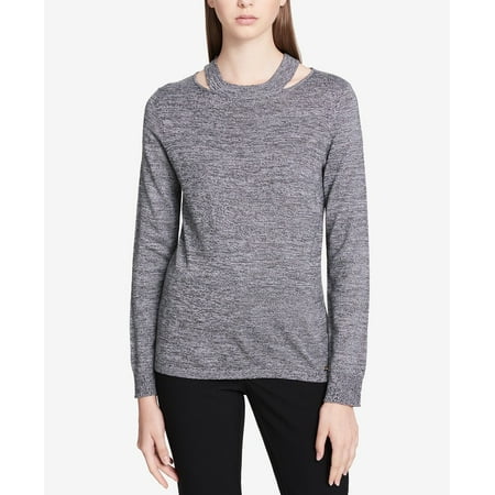 Calvin Klein Women's Cutout Pullover Sweater, Grey, S