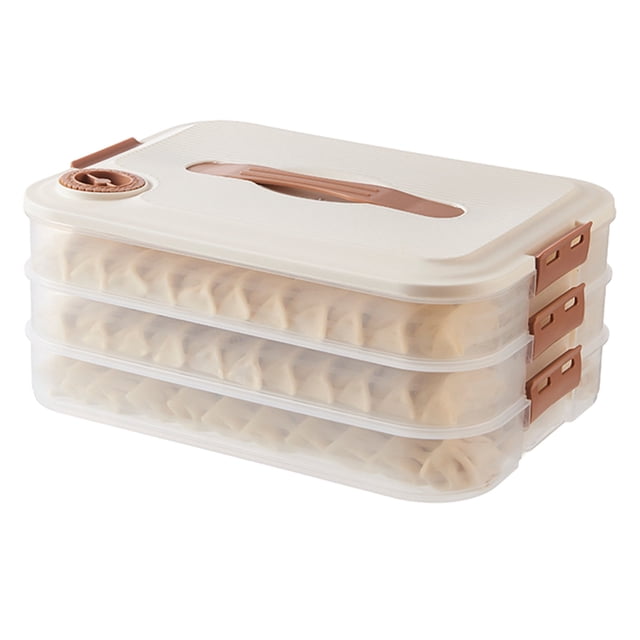 Food Storage Containers,1 to 4 Layer Food Storage Container Transparent Preservation Box, Sealed Dumpling Box for Kitchen Refrigerator