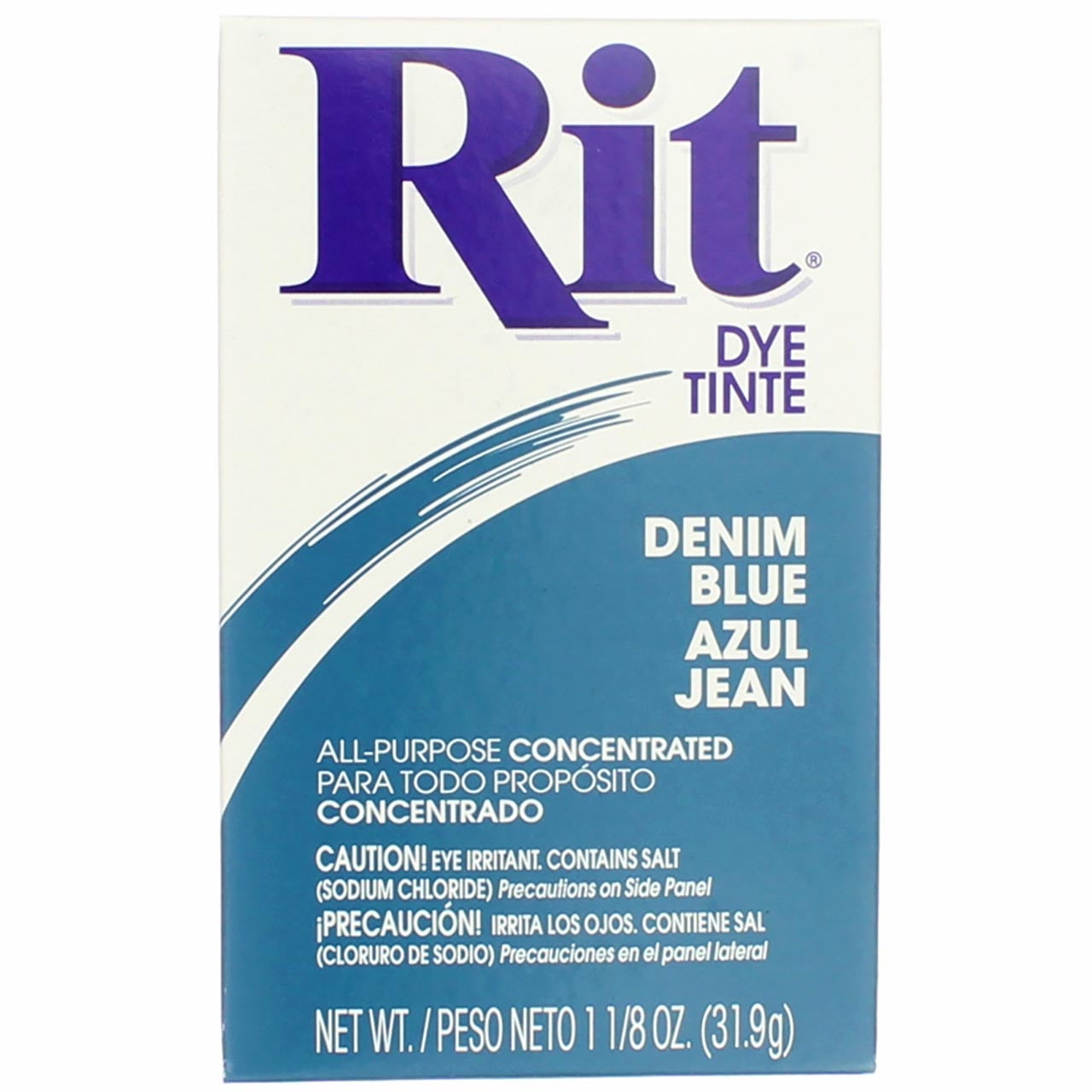 Rit All-Purpose Powder Dye, Denim Blue, 1.125 oz (3 pack)
