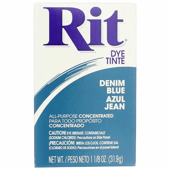 Rit All-Purpose Powder Dye, Denim Blue, 1.125 oz (3 pack)