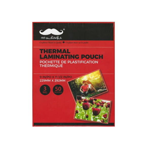 Pack of 50 Thermal Laminating Pouch Sheets, Letter Size, 3 mil Thickness
