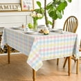 thumbnail image 4 of Easter Tablecloth 60×120 Inch Rectangular, Buffalo Plaid Spring Washable Table Cover for Party Picnic Dinner Decor, 4 of 6