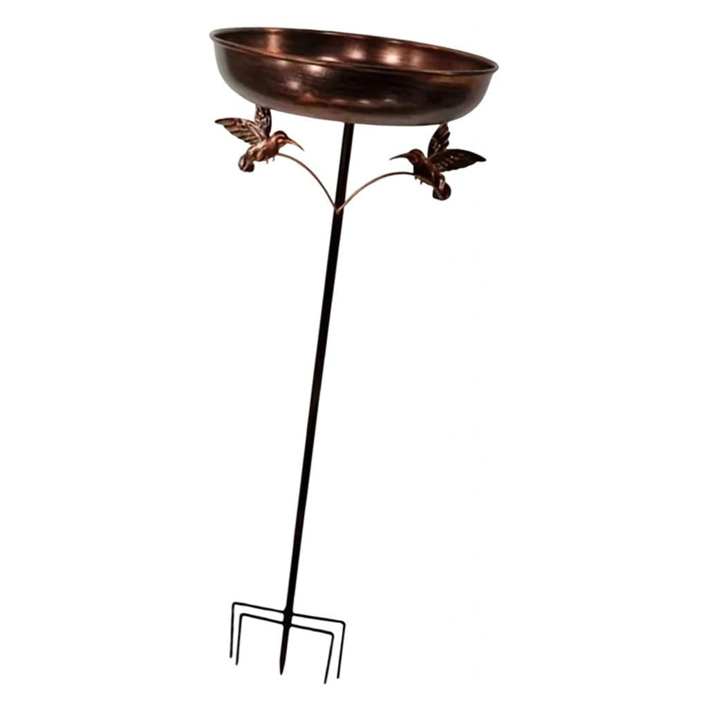 Bird Bath Feeder Iron Metal Large Capacity Bowl Detachable Vintage Design for Outdoor Backyard Lawn