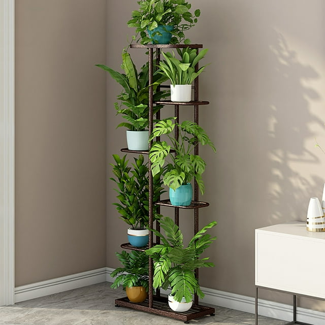 Metal Plant Stand, 6 Tier 7 Potted Corner Plant Holders, Multiple Plant Tall Display Rack, Indoor Outdoor Tiered Flower Holders Rack For Living Room