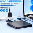 thumbnail image 3 of Tigebraver External Blu-ray Drive, Blu-ray Burner Read/Write Compatible, USB 3.0 / Type-C BD DVD Burner, Blu-ray Player for PC Windows 7-11 & Mac, Black, 3 of 9