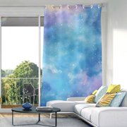 Starry Light Blue Sky Blackout Curtain Panels Drapes Privacy Assured with Light Filtering Curtains for Living room Bedroom Bathroom Window