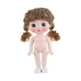 thumbnail image 3 of Muñeca BJD de 21 cm con maquillaje, juego de simulación, cabello liso interactivo 3D Estilo D, 3 of 9