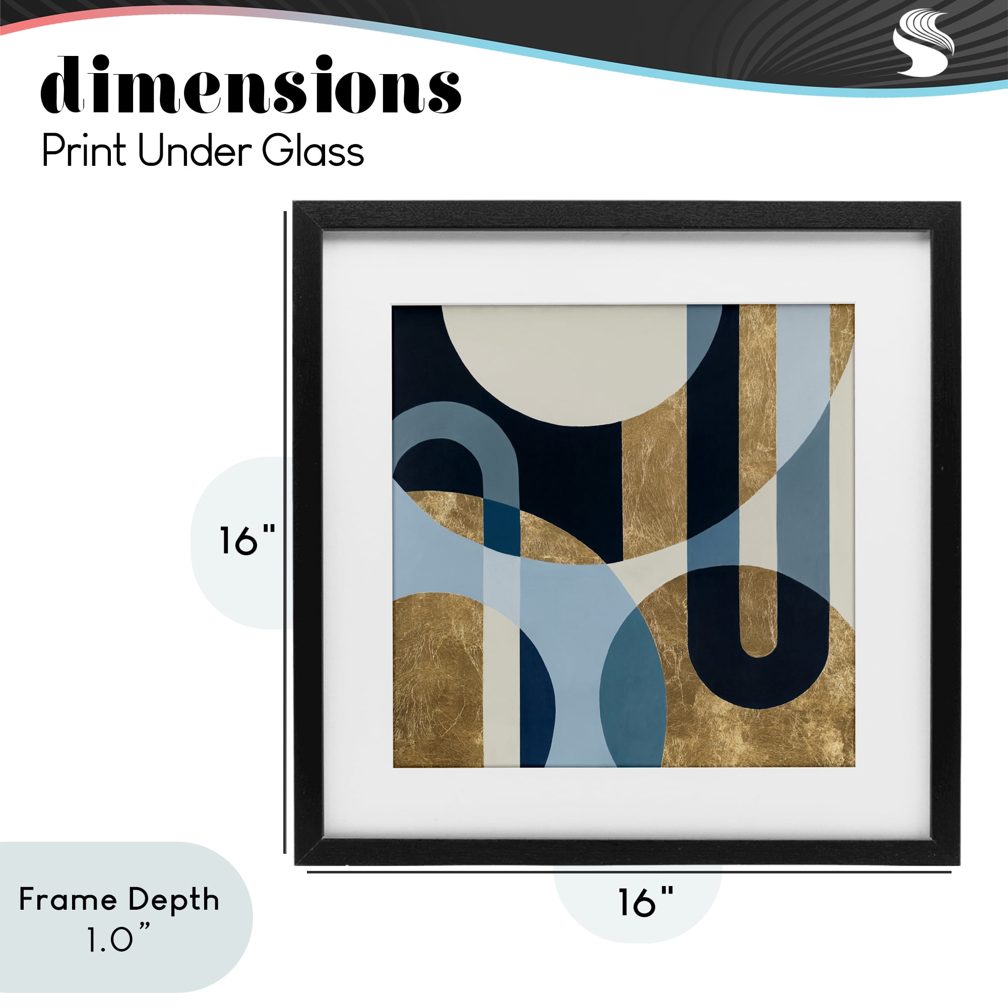 Stupell Industries Earthly Shapes & Arches Black Framed Print Under Glass, design by Max Maxx