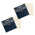 thumbnail image 4 of TEHAUX 10 Ensembles Kit d'Invitations de Mariage Carré Papier Coloré Design Romantique pour Familles, 4 of 8