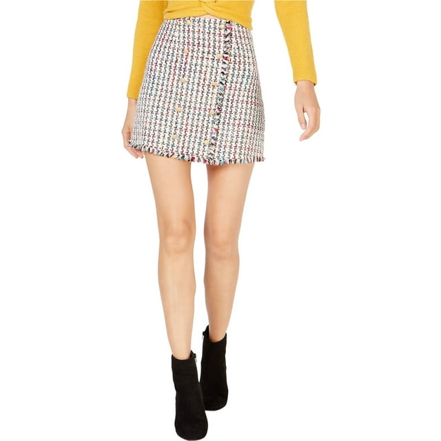 Leyden Jupe Mini en Tweed pour Femmes, Noir, Très Petit