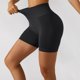 thumbnail image 2 of Pantalones cortos de yoga de cintura alta para mujer, pantalones cortos atléticos sin costuras con control de barriga para gimnasio en casa, entrenamiento para correr, negro M, 2 of 5