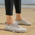 thumbnail image 6 of Beach Water Shoes for Women Men Quick Dry Non- Wide Toe Hike Barefoot Footwear for Beach Pool Aqua Swim Surf Walk (Khaki/36), 6 of 8