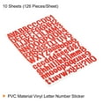 thumbnail image 3 of Uxcell Vinyl Self Adhesive Letter Number Sticker Decal Kit, Red 126 Piece 10 Sheets, 3 of 5