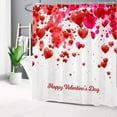 thumbnail image 2 of Valentine''s Day Shower Curtain Falling Red Heart Balloon Shower Curtain Set for Bathroom Romantic Valentines Red and White Waterproof Fabric Bath Curtain with 12pcs Hooks,72x72 Inch, 2 of 5