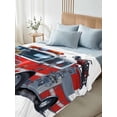 thumbnail image 4 of Full Size Flat Sheet Only, Fire Trucks Soft Brushed Microfiber Bed Sheets, Modern Cartoons Vehicles Hotel Quality Breathable Bedding Top Sheet, Easy Care, 81"x96", 4 of 9