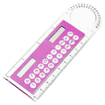 thumbnail image 1 of Calculadora, regla y lupa, mini calculadora solar transparente con regla y lupa, material escolar para estudiantes, color rosa, 1 of 5