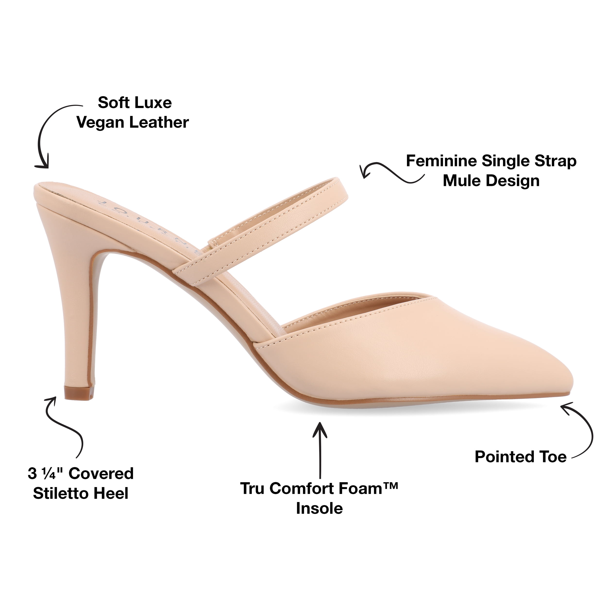 Journee Women's Yvon SuperNatural Shades Pointed Toe Mule Pumps