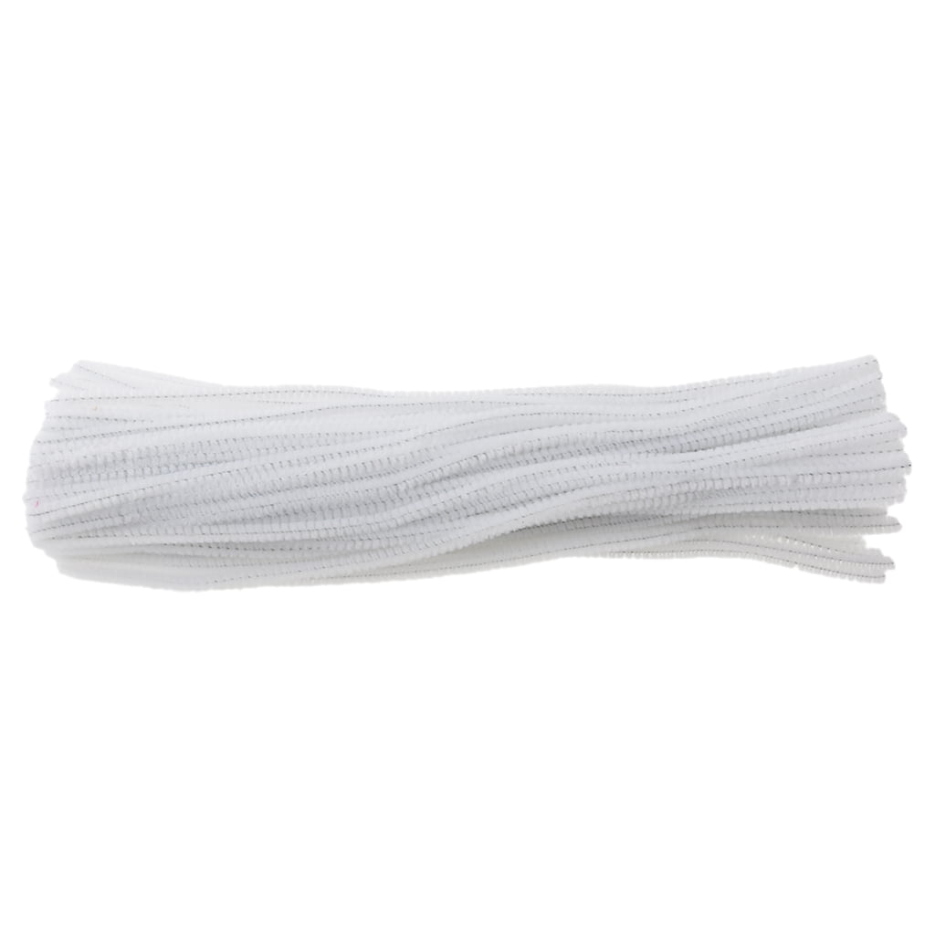 Pipe Cleaners White 100 -Pack 12"x 6mm 1/4" Pipe & Firearm Chenille Stem 