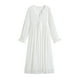 thumbnail image 1 of Camisones para mujer, Camisones de mujer, camisón de gasa de manga larga con encaje para estar en casa, color blanco, 1 of 8