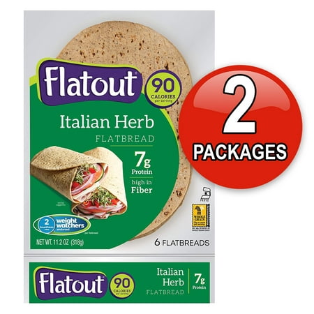 Flatout Light Wraps, Italian Herb 2 Pack, Low Carb Wraps, Low Carb Bread, Weight