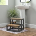 thumbnail image 2 of Powell Quinn 2-Tier Wood and Metal Bed Steps, Pewter, 2 of 11