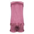 thumbnail image 7 of cfhntfmh 2 Piece Pajama Set for Women Sleeveless Tank Top Loungewear Shorts Ruffle Satin Summer Clothes, 7 of 7