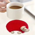 thumbnail image 4 of Hyasfey Handmade Felted Cat Coasters Soft Cup Mat for Hot Cold Beverages Cute Kitten Drink Coasters for Table Protection, 4 of 8