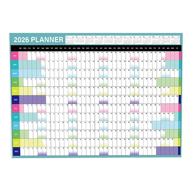 2026 Full Year Wall Calendar Calendar 2026 Calendar For Home School Work Study Paper Folded