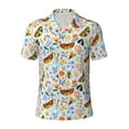 thumbnail image 2 of Daiia Insects and Flowers Pattern Men’s Polo Shirts,Solid Deck Shirt,Classic Fit, Breathable Cotton Polo for Casual and Sport Wear-Small, 2 of 9