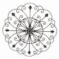 thumbnail image 2 of Carina 30 Inch Round Wrought Iron Fleur-De-Lis Wall Grille, 2 of 2