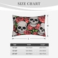 thumbnail image 4 of Xecao Skull and Roses for Decorative Throw Pillow Case for Couch,Sofa or Bed Set,Pillow Cover for Sofa Home Decor Ideal Gift-20"x30", 4 of 6
