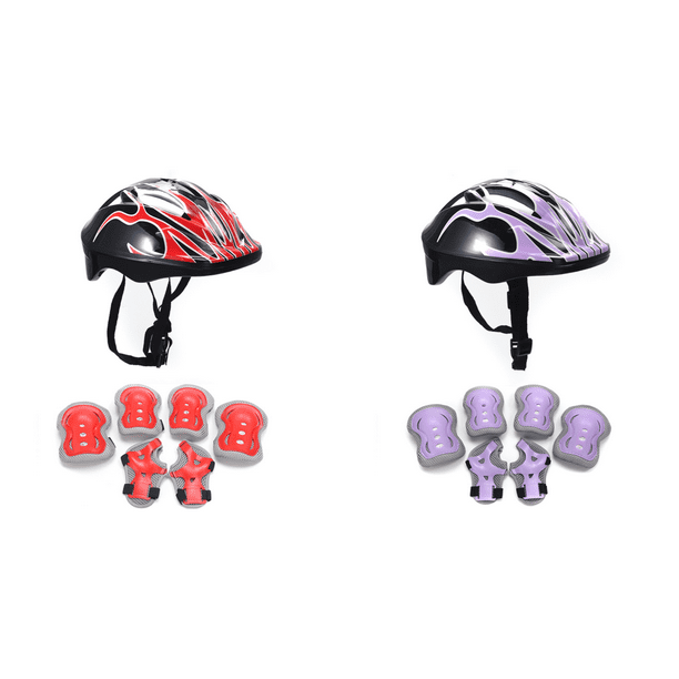 Seguridad para Conjunto Rodilleras Y Coderas Equipo Protección Niñas () Rojo