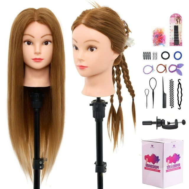 Cabeza Maniquí Neverland Belleza y Salud con 80% Cabello Humano Real