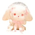 thumbnail image 1 of Figura de peluche de conejo Hugo 9,84 pulgadas Cinta de puntos rosas, 1 of 10