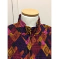 thumbnail image 3 of Pleated Printed Satin Jacket, Multi Color Pink, Purple, Rust Geometric Print (Style# 29606), 3 of 4