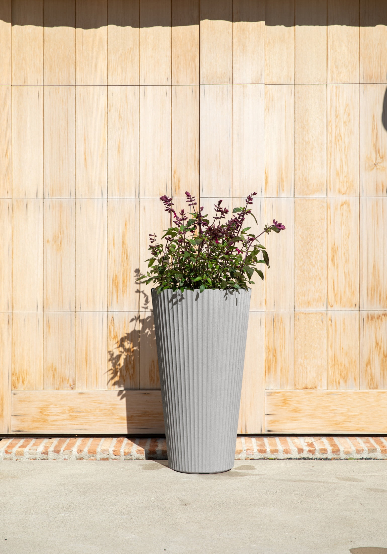 Veradek Demi Series 26" Tall Plastic-Stone Planter - Gray
