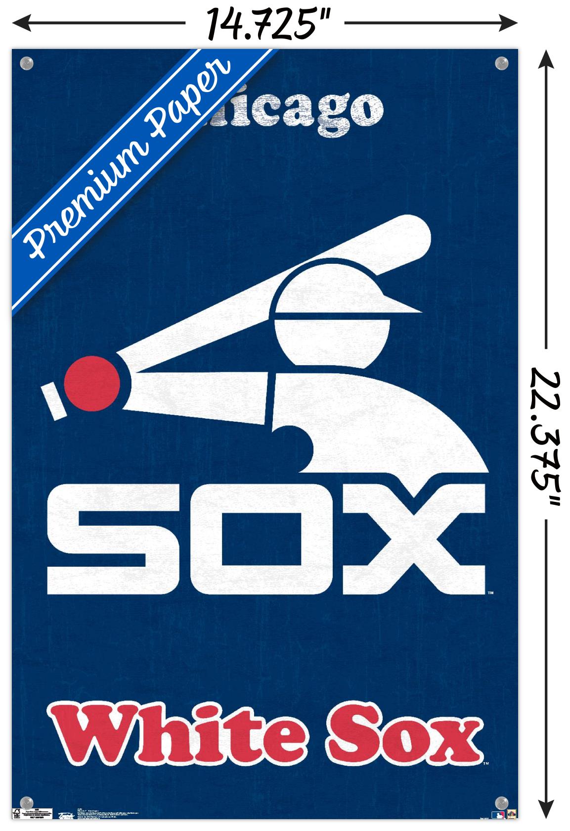 MLB Chicago White Sox - Retro Logo Wall Poster with Push Pins, 14.725" x 22.375"