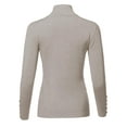thumbnail image 2 of FashionOutfit Women's Casual Basic Gold Button Detail Soft Long Sleeve Mock Neck Knit Sweater, 2 of 4