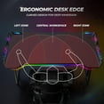 thumbnail image 5 of Gaming Desk with LED Lights, 47 Inch Z Shaped Gamer Desk, Home Game Computer Desk with Carbon Fiber Surface, Ergonomic Office PC Workstation with Cable Management, Black, 5 of 9
