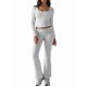 thumbnail image 1 of Conjuntos de Salón para Mujer, Conjuntos Casuales Y2K de 2 Piezas, Tops Cortos de Corta, Pantalones Acampanados con Pliegues y Chándales. Gris M, 1 of 9