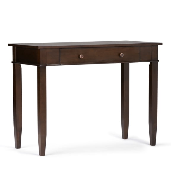 Simpli Home Carlton SOLID WOOD Transitional 42 inch Wide Home Office Desk in Dark Tobacco Brown