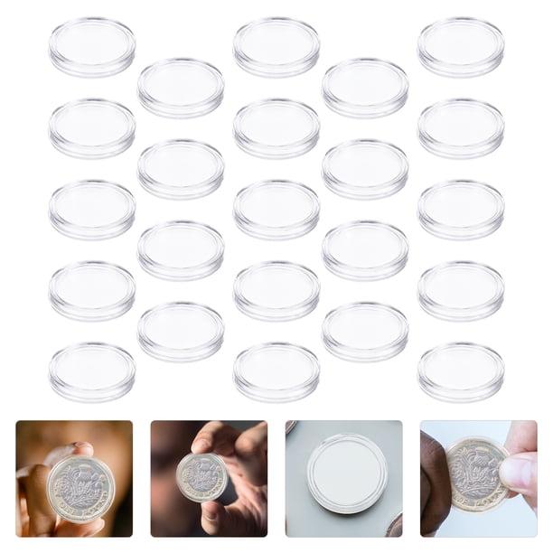 Pack 100 Cápsulas Transparentes Para Monedas De 36 Mm – Plástico Duro Ultra Grueso