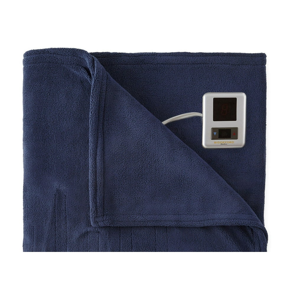 Biddeford MicroPlush Polyester and Washable Electric Heated Blanket with Extralong cord, Queen