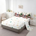 thumbnail image 5 of jejeloiu Colorful Xmas Tree Bedding Comforter Set 7pcs,Merry Christmas Queen Bedding Sets,Wild Deer Queen Sheet Sets For Teens,Ultra Soft Home Decor Reversible, 5 of 8