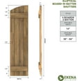thumbnail image 2 of Ekena Millwork 14"W x 74"H Americraft Four Board (2 Batten) Exterior Real Wood Joined Board-n-Batten Shutters w/ Elliptical Top (Per Pair), White, 2 of 10