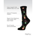 thumbnail image 3 of MeMoi Pineapple Fiesta Bamboo Blend Crew Socks - Womens - Female, One Size, Black, 3 of 7