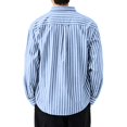 thumbnail image 4 of LODIENY Striped Long Sleeve Dress Shirt for Men Button Down Collared Baggy Stylish Work Blouses with Pockets Light Blue XXL, 4 of 4