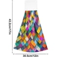 thumbnail image 3 of SKYSONIC 2 PCS Hanging Hand Towels Rainbow Squares Geometric Hand Dry Towels for Kitchen & Bathroom,Hanging Towel Set with Hanging Loop, 12"x17", 3 of 6
