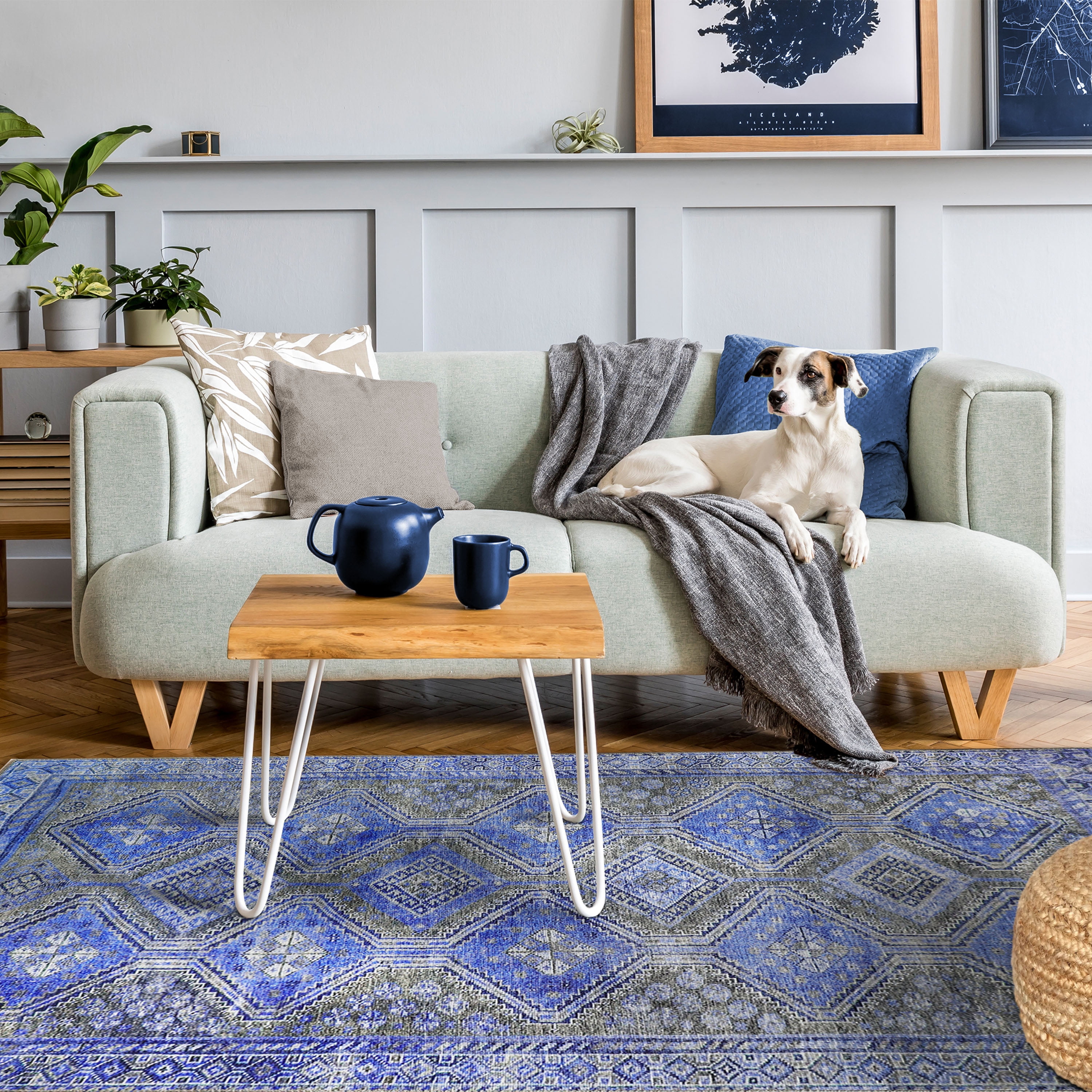 Superior Ren Southwestern Indoor Area Rug, 7'6" x 9'6", Sapphire Blue