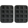 thumbnail image 1 of Tosnail 2-Pack 12 Cavity All Edges Non-Stick Square Bar Pan, Mini Cheesecake Cake Mold, Corn Bread Banana Bread Loaf Pan, 1 of 7